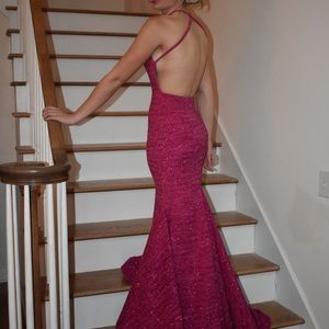 Hot Pink Jovani Prom Dress